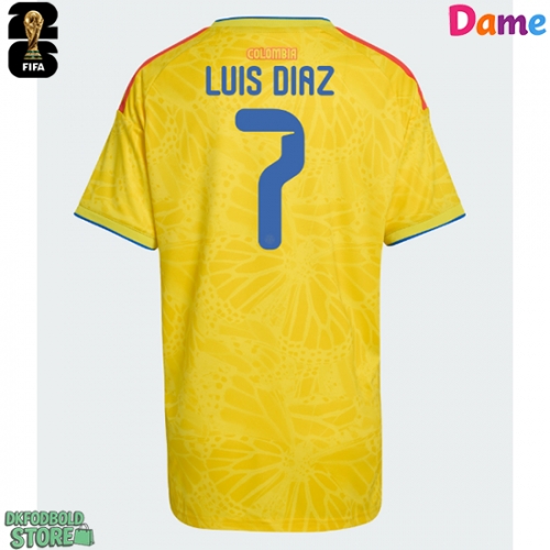 Colombia Luis Diaz #7 Replika Hjemmebanetrøje Dame VM 2026 Kortærmet